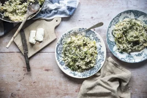 Risotto con scarola riccia e stracchino
