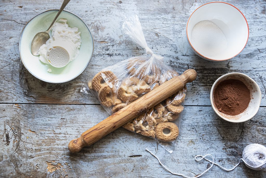 Salame di cioccolato light, senza burro e uova 2 biscotti secchi bustina