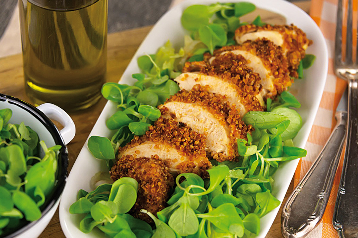 Panatura: 4 croccanti alternative al classico pangrattato 2 Petto di pollo in crosta di quinoa
