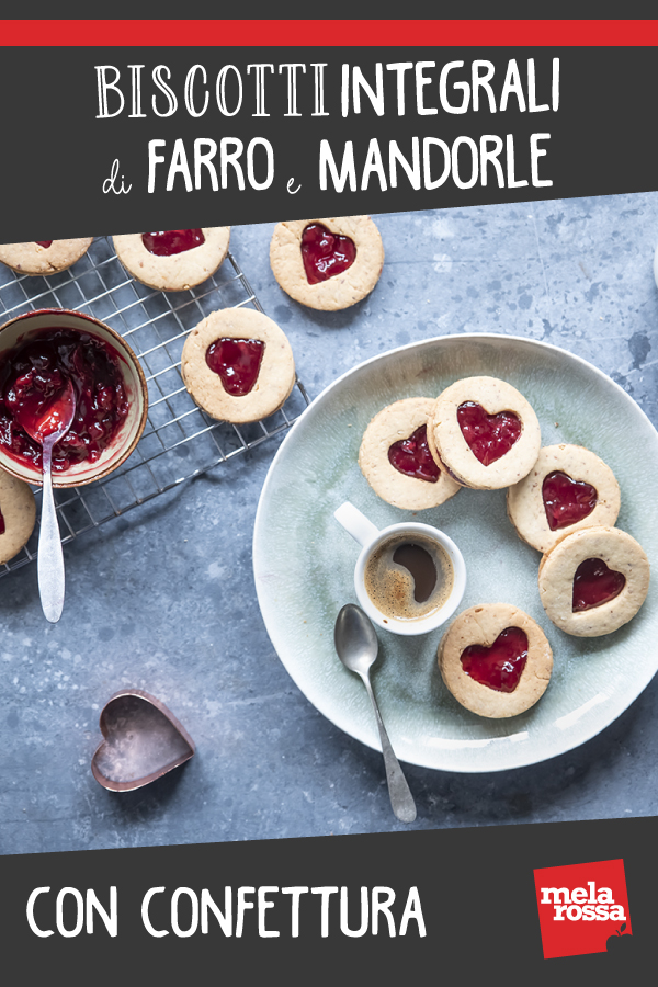 Biscotti integrali di farro e mandorle con confettura 7 Biscotti integrali di farro e mandorle