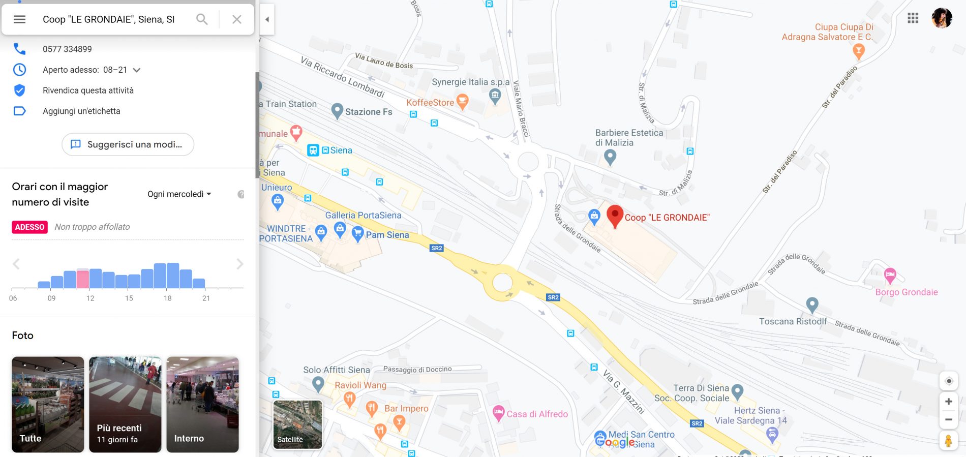 Coronavirus e spesa: le app e i siti che ti aiutano a evitare le file al supermercato 3 Google Maps trend affluenza supermercati