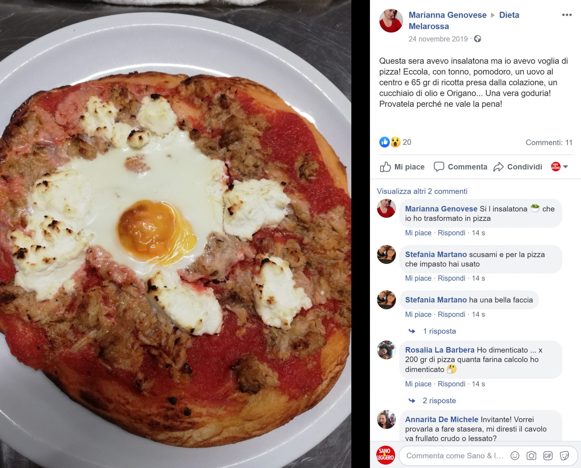 L'insalatona nella dieta Melarossa: 6 idee per trasformarla in un piatto più sfizioso 3 dieta melarossa: insalatona trasformata in pizza con uova e tonno