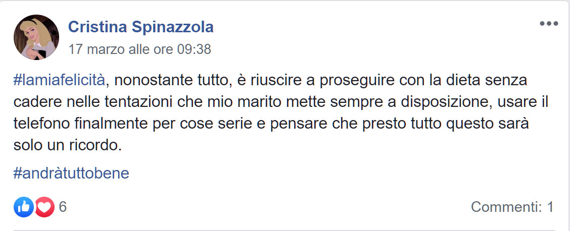 #lamiafelicità: i messaggi di speranza della community di Melarossa per combattere insieme la paura 8 #lamiafelicità cristina spinazzola