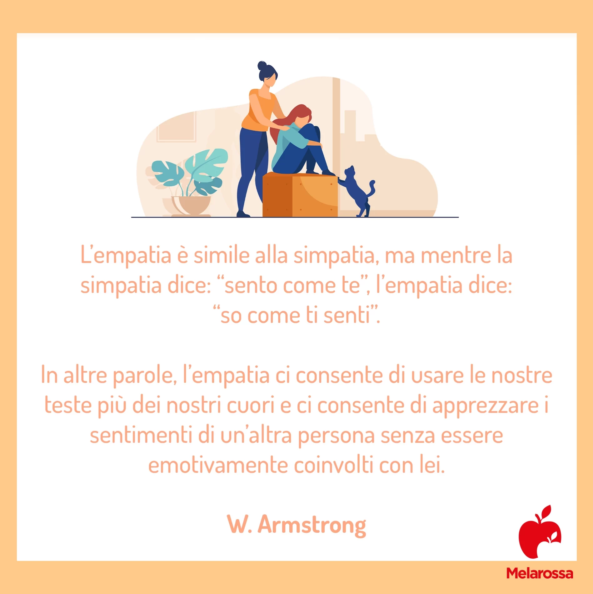 Empatia: cosa significa, definizione e contrario 2 Grafica con una frase sull'empatia