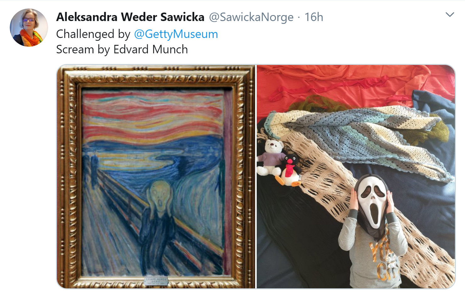 Coronavirus, il challenge del Getty Museum: ricrea la tua opera d'arte a casa. E i social si scatenano 5 getty museum challenge l'urlo munch