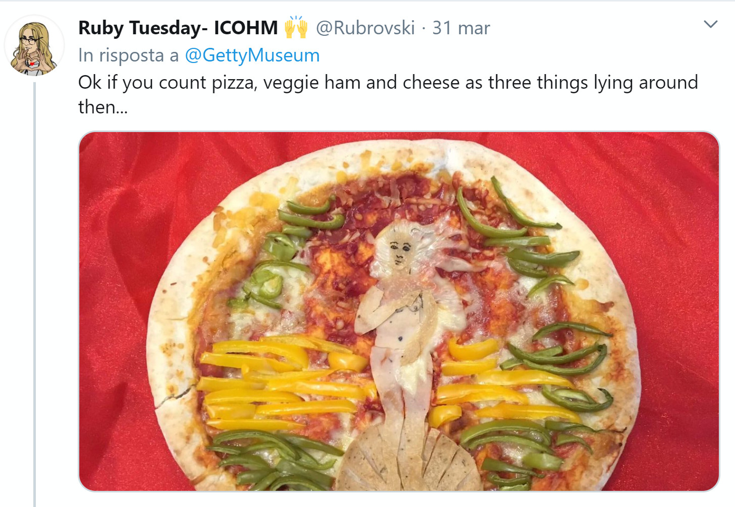 Coronavirus, il challenge del Getty Museum: ricrea la tua opera d'arte a casa. E i social si scatenano 18 museo getty challenge pizza venere botticelli