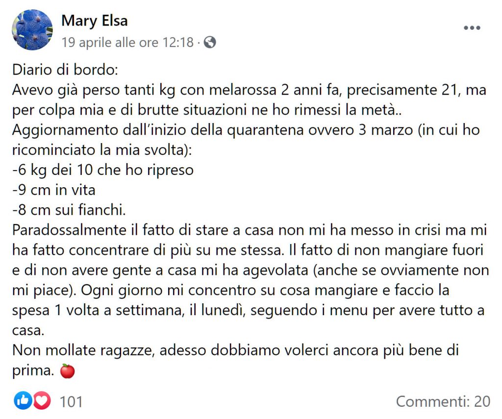 Quarantena e chili di troppo: boom di iscritti alla dieta Melarossa a fine lockdown 2 dieta melarossa alimentazione quarantena mary