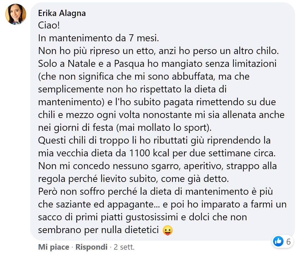 Dieta di mantenimento di Melarossa: perché è importante seguirla dopo aver raggiunto l'obiettivo peso 2 dieta di mantenimento melarossa erika alagna