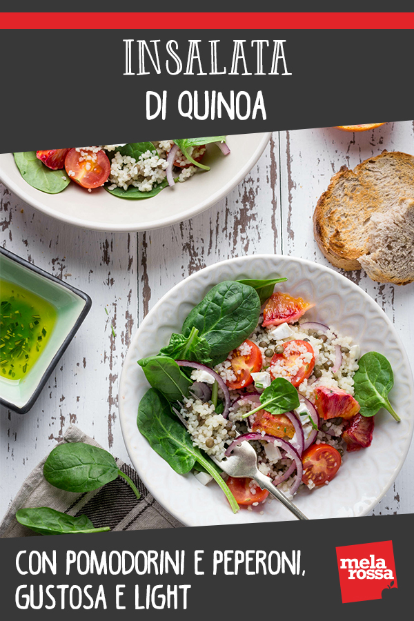 Insalata di quinoa con pomodorini e peperoni, gustosa e light 2 insalata quinoa pomodori