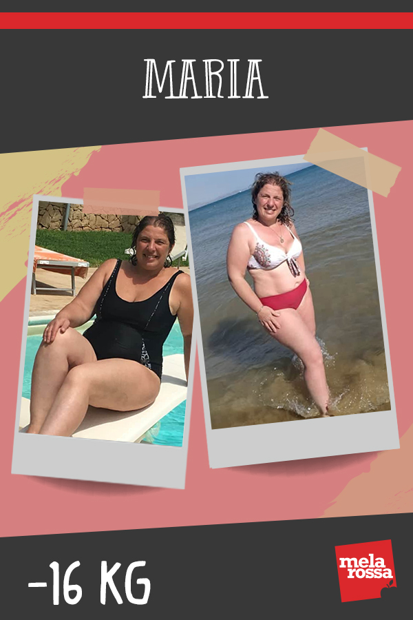 Maria -16 kg con Melarossa “E' bellissimo guardare le foto e vedere la differenza!” 1 testimonial melarossa Maria