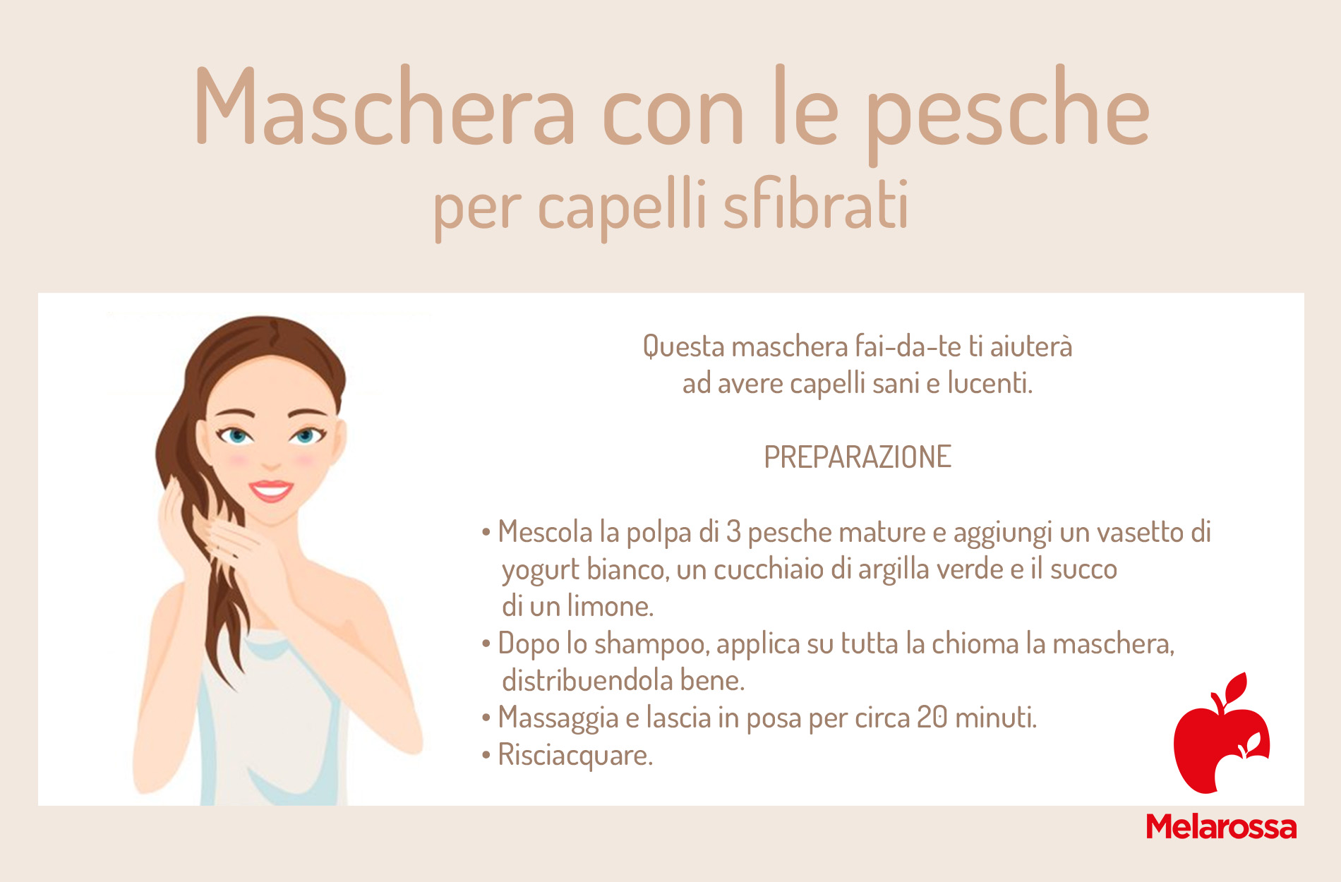 Pesche: proprietà, benefici e ricette per gustarle 7 Pesche: maschere per capelli