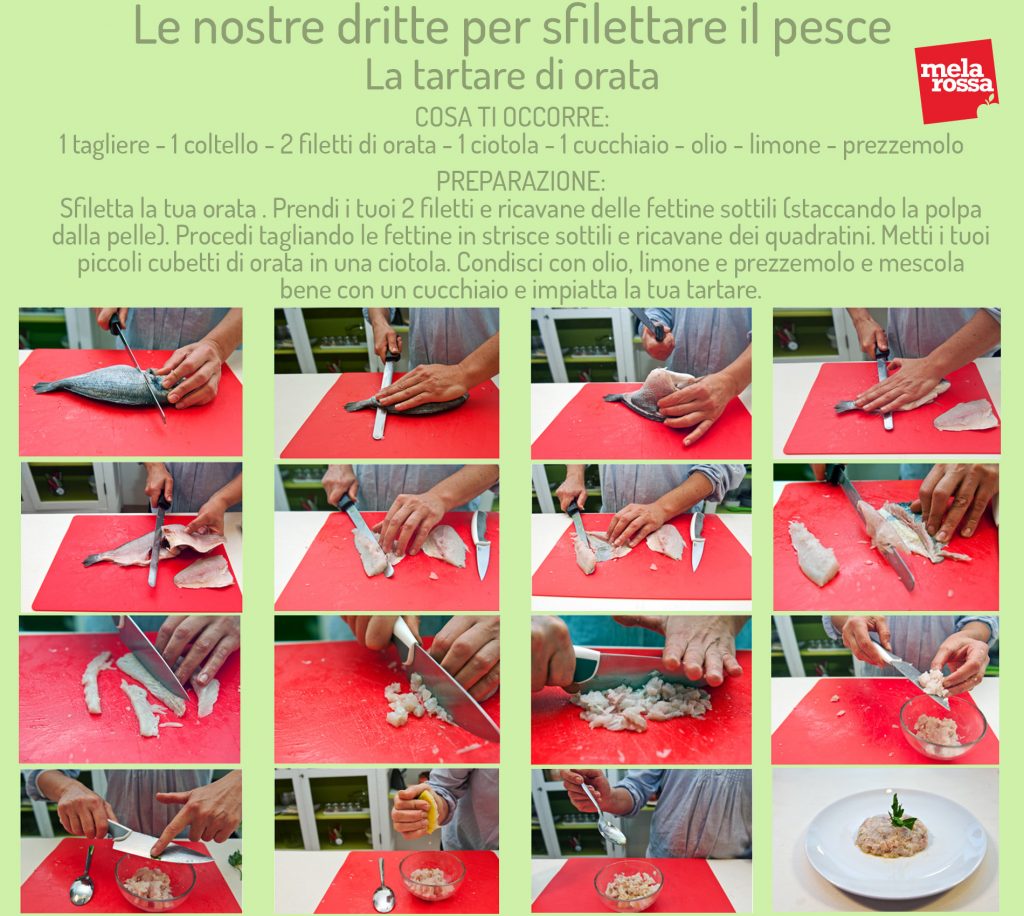 Video tutorial per sfilettare il pesce e come preparare il carpaccio e la tartare 5 sfilettare pesce tartare orata