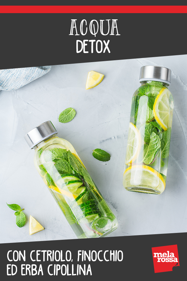 Acqua detox e anti gonfiore: con cetriolo, finocchio ed erba cipollina 2 acqua detox cetriolo