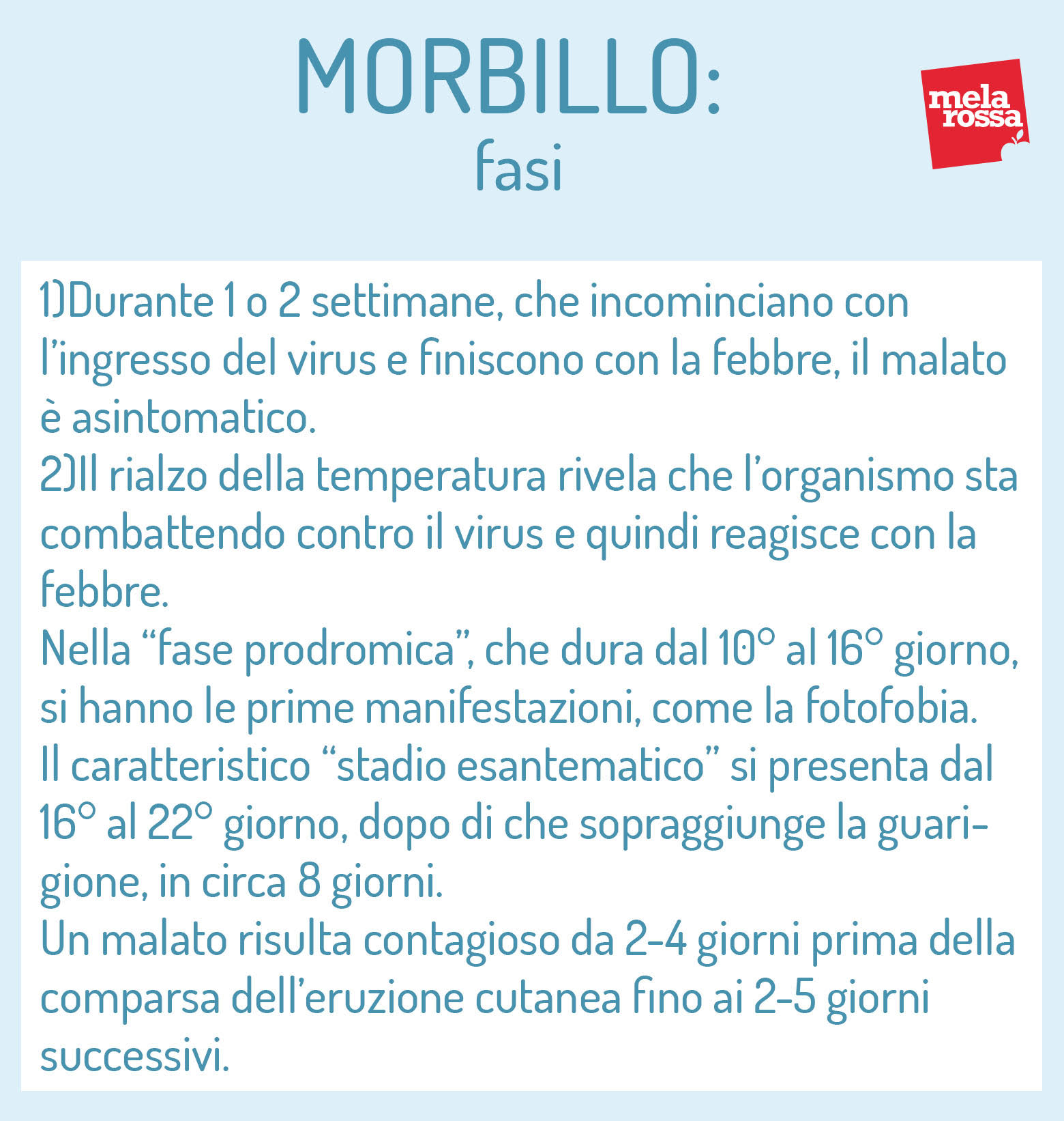 Morbillo: cos'è, cause, sintomi, diagnosi, decorso, e cure 3 morbillo: fasi della malattia