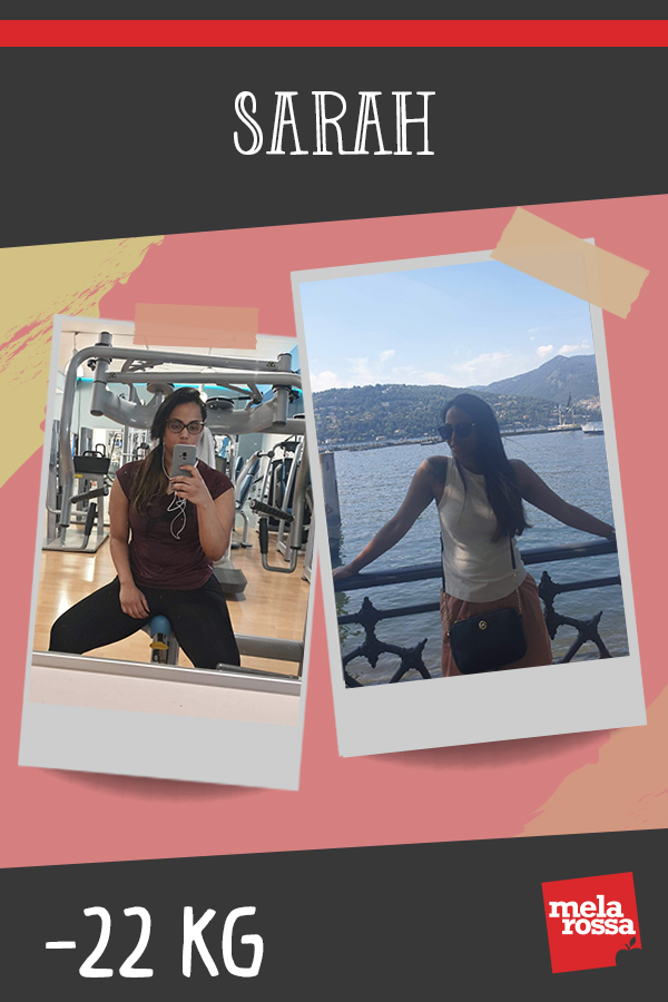 Sarah -22 kg con Melarossa: “E’ un’esperienza che ti dà benessere fisico ed emotivo!” 1 testimonial melarossa sarah 22 kg