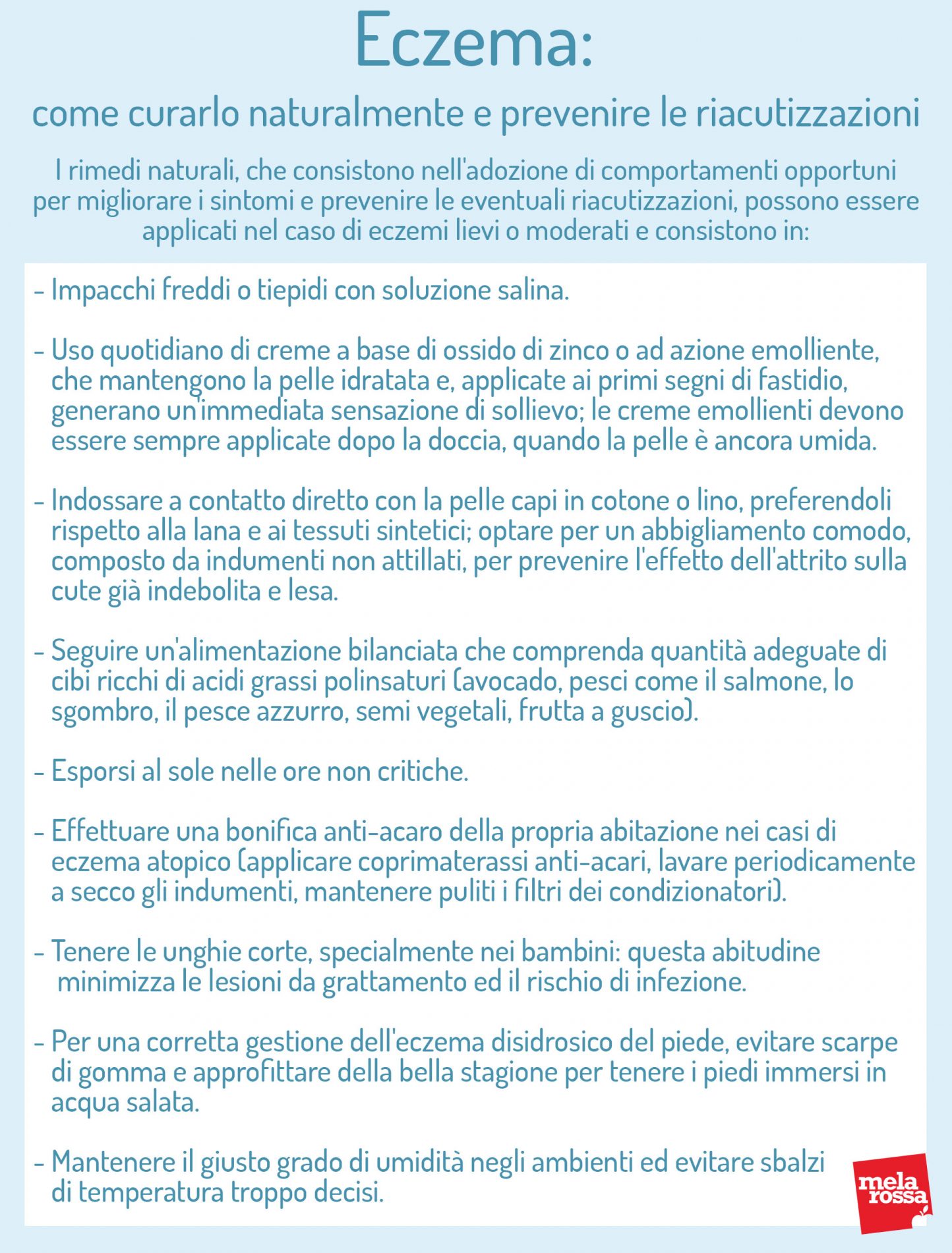 Eczema: cos'è, tipi, sintomi, cause, diagnosi e cura 8 eczema: rimedi naturali