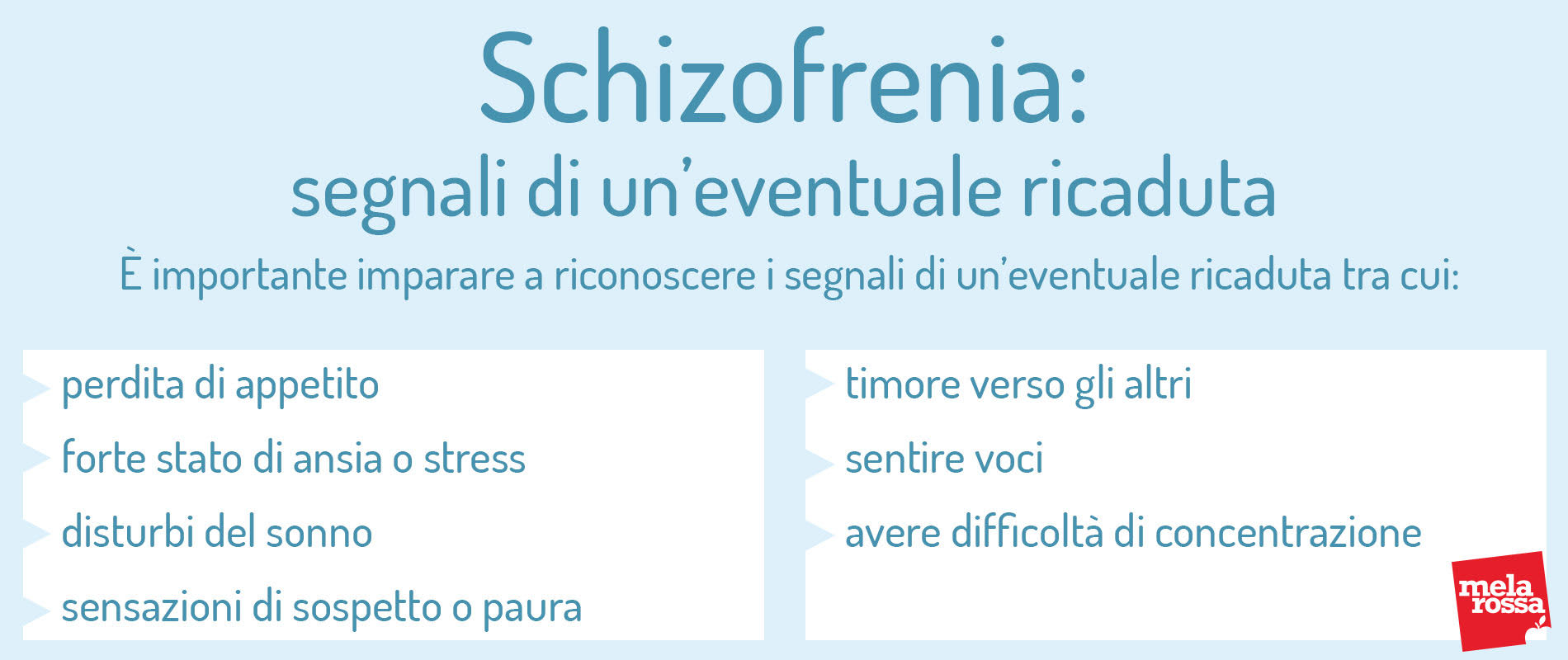Schizofrenia: cos'è, classificazione, cause, sintomi, cure e trattamenti 14 Schizofrenia: segnali ricaduta