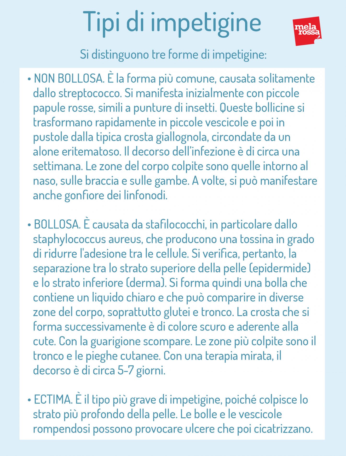 Impetigine: cos'è, cause, sintomi e cure 5 tipi di impetigine