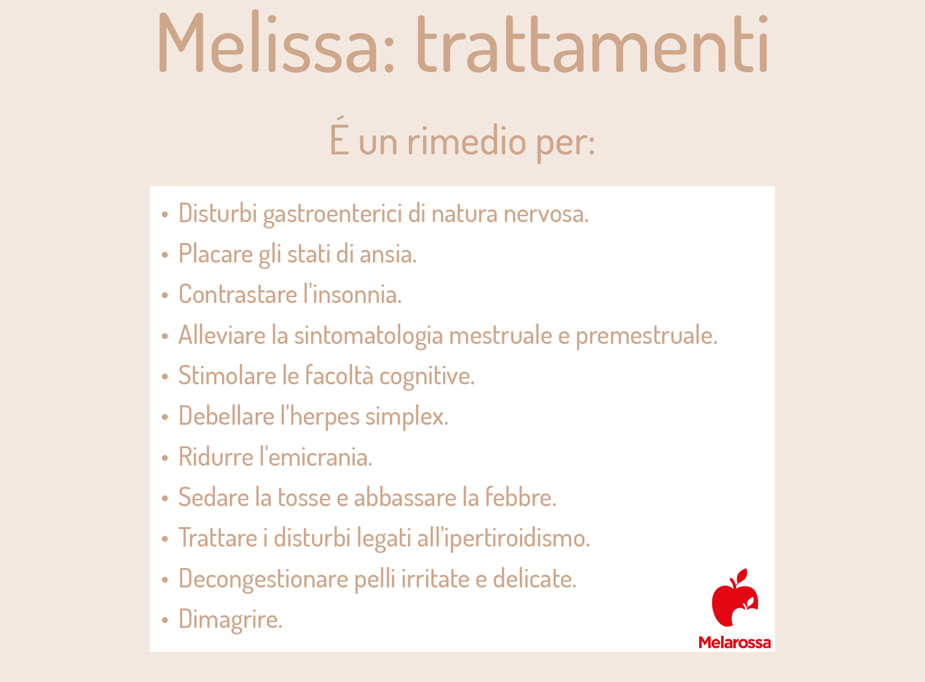 Melissa: cos'è, proprietà, benefici terapeutici, usi 5 Cosa curare con la melissa