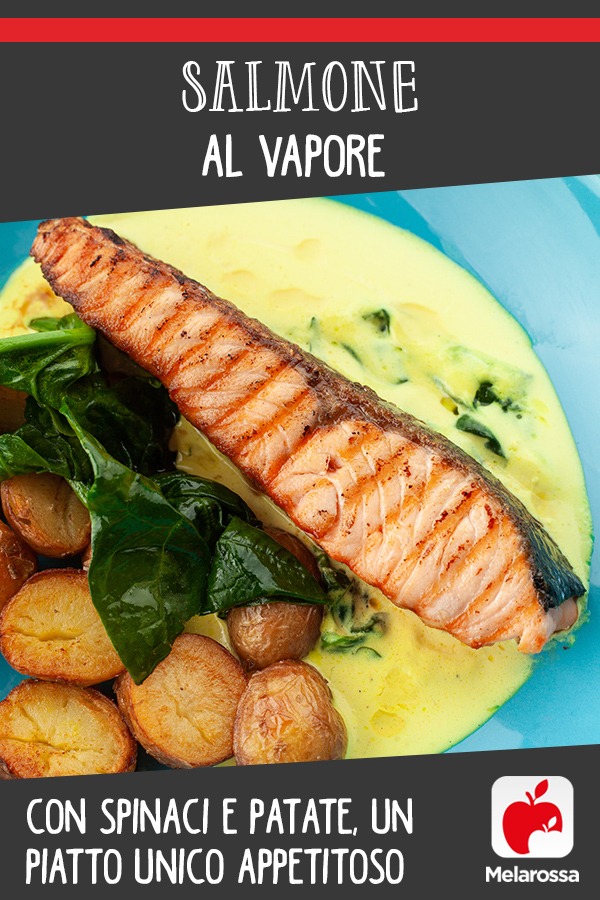 Salmone al vapore con spinaci e patate, un piatto unico appetitoso 2 salmone vapore spinaci patate