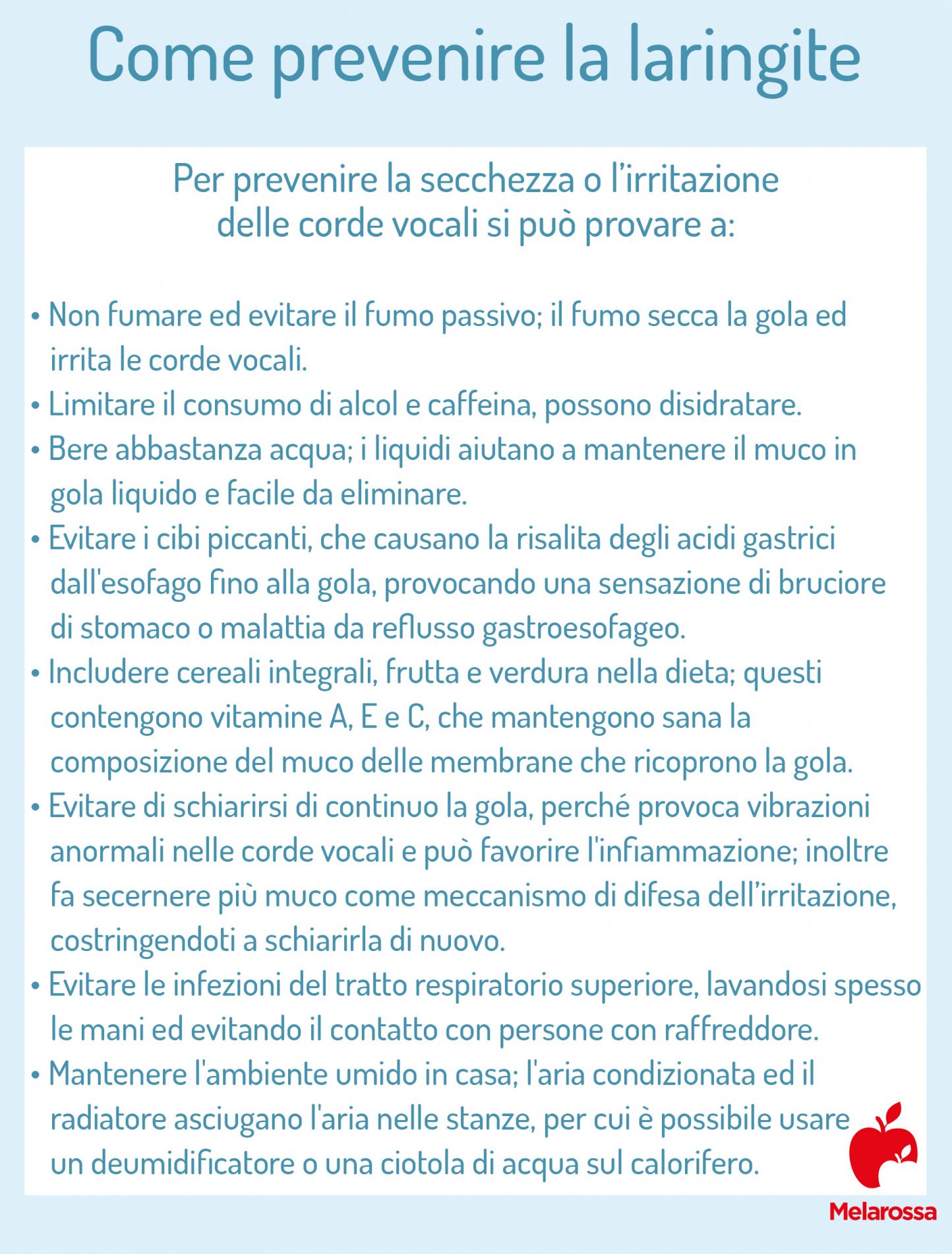 Laringite: cos’è, tipi, cause, sintomi, complicazioni, cure e prevenzione 8 come prevenire la laringite