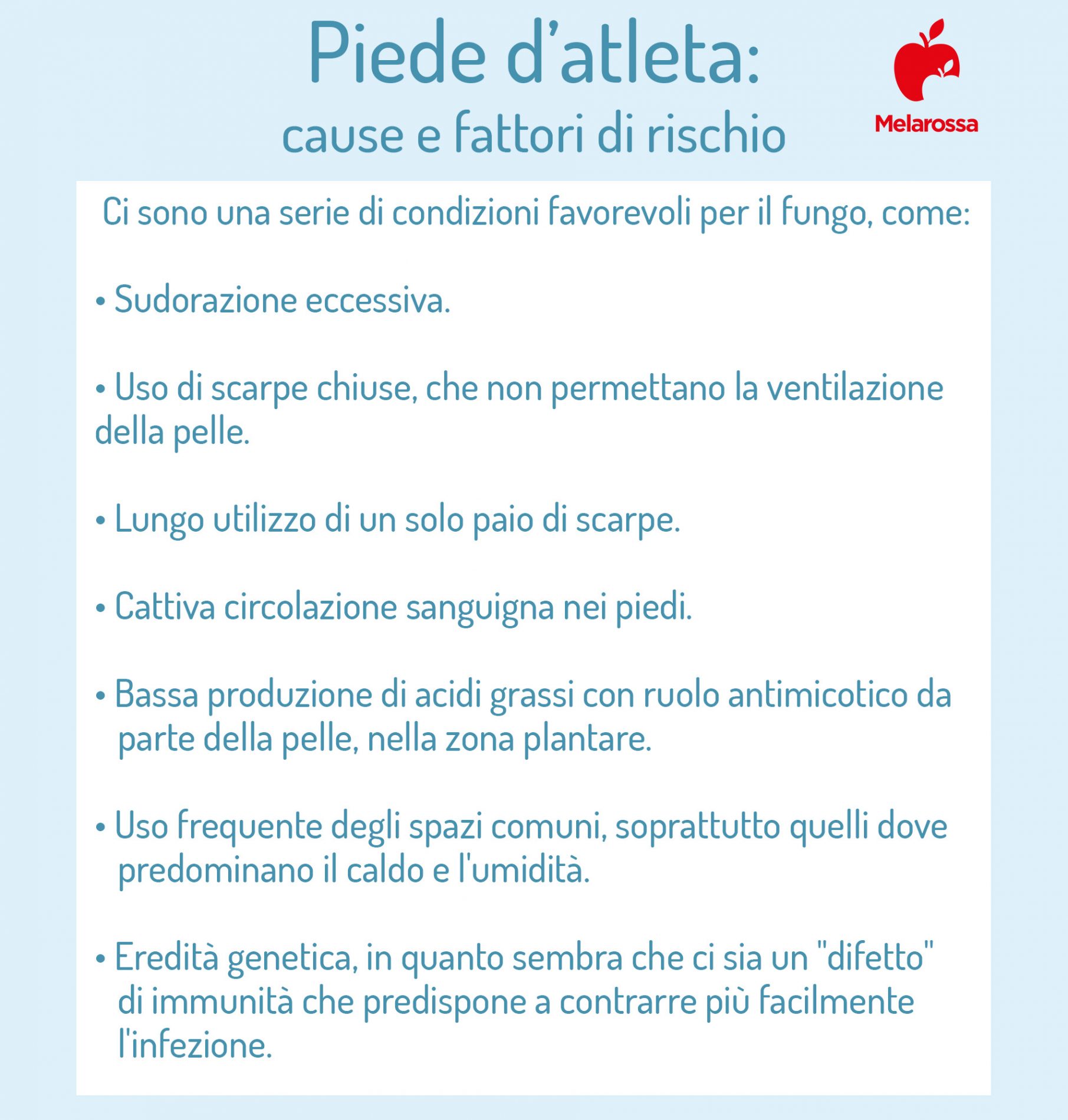 Piede d’atleta: cos’è, cause, sintomi, terapie e rimedi naturali, come prevenire 2 piede d'atleta: cause e fattori di rischio