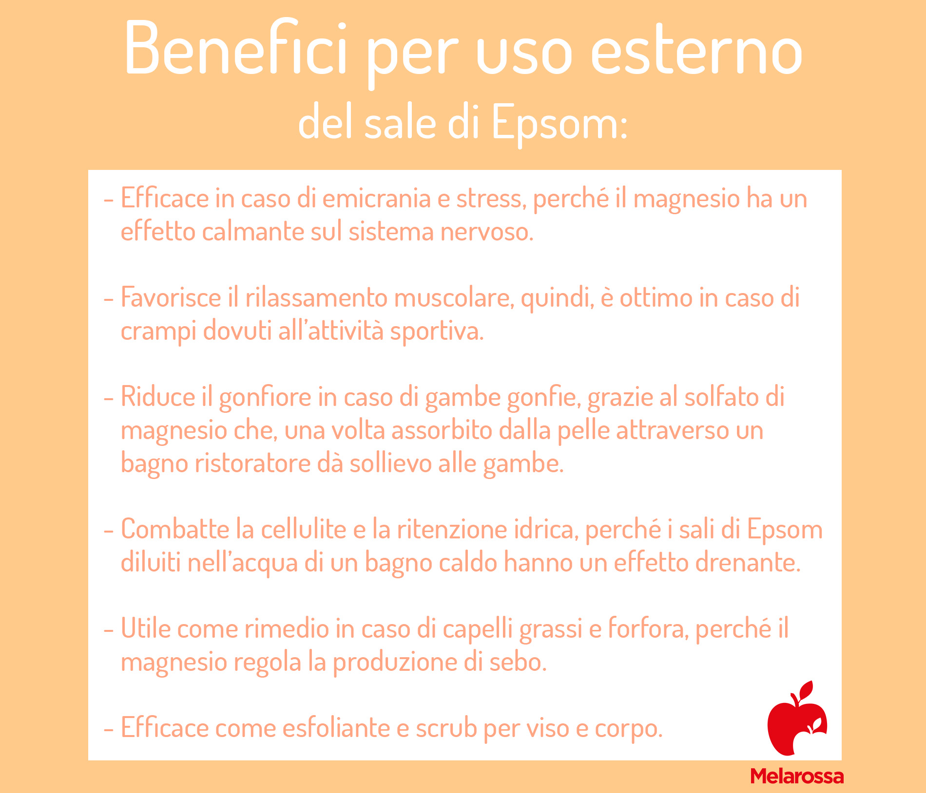 Sali di Epsom: cosa sono, proprietà e benefici, come usarli e controindicazioni 7 Sali di Epsom benefici uso esterno