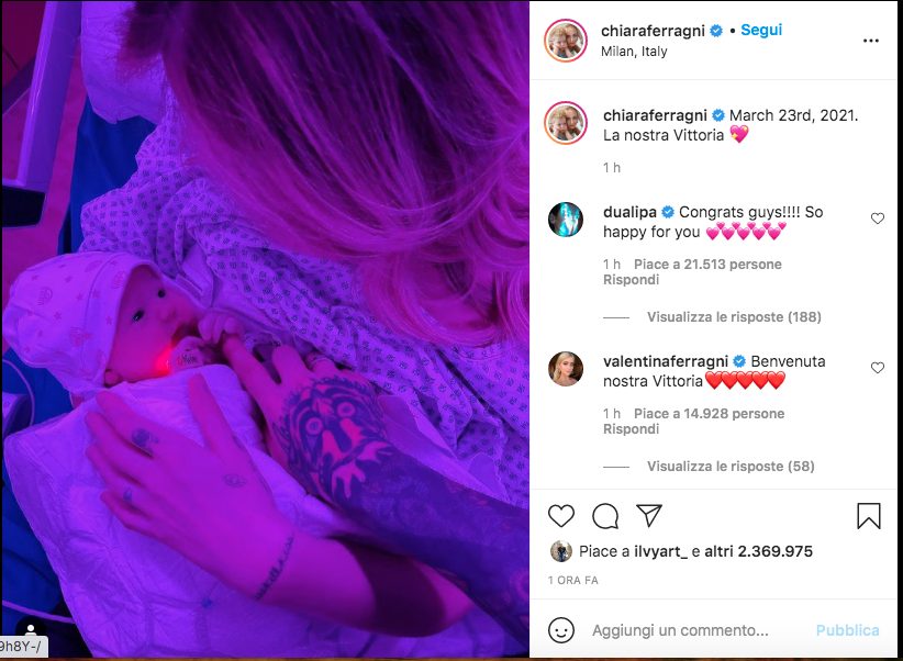 Chiara Ferragni e Fedez genitori bis: è nata Vittoria, la sorellina di Leone 1 vittoria ferragni fedez