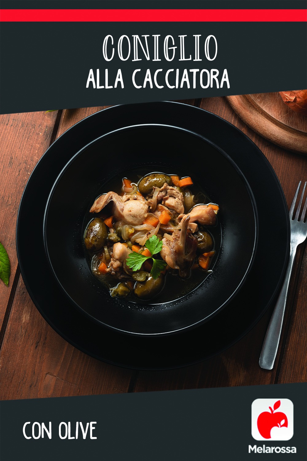 Coniglio alla cacciatora con olive: ricetta e video 4 Coniglio alla cacciatora con olive.