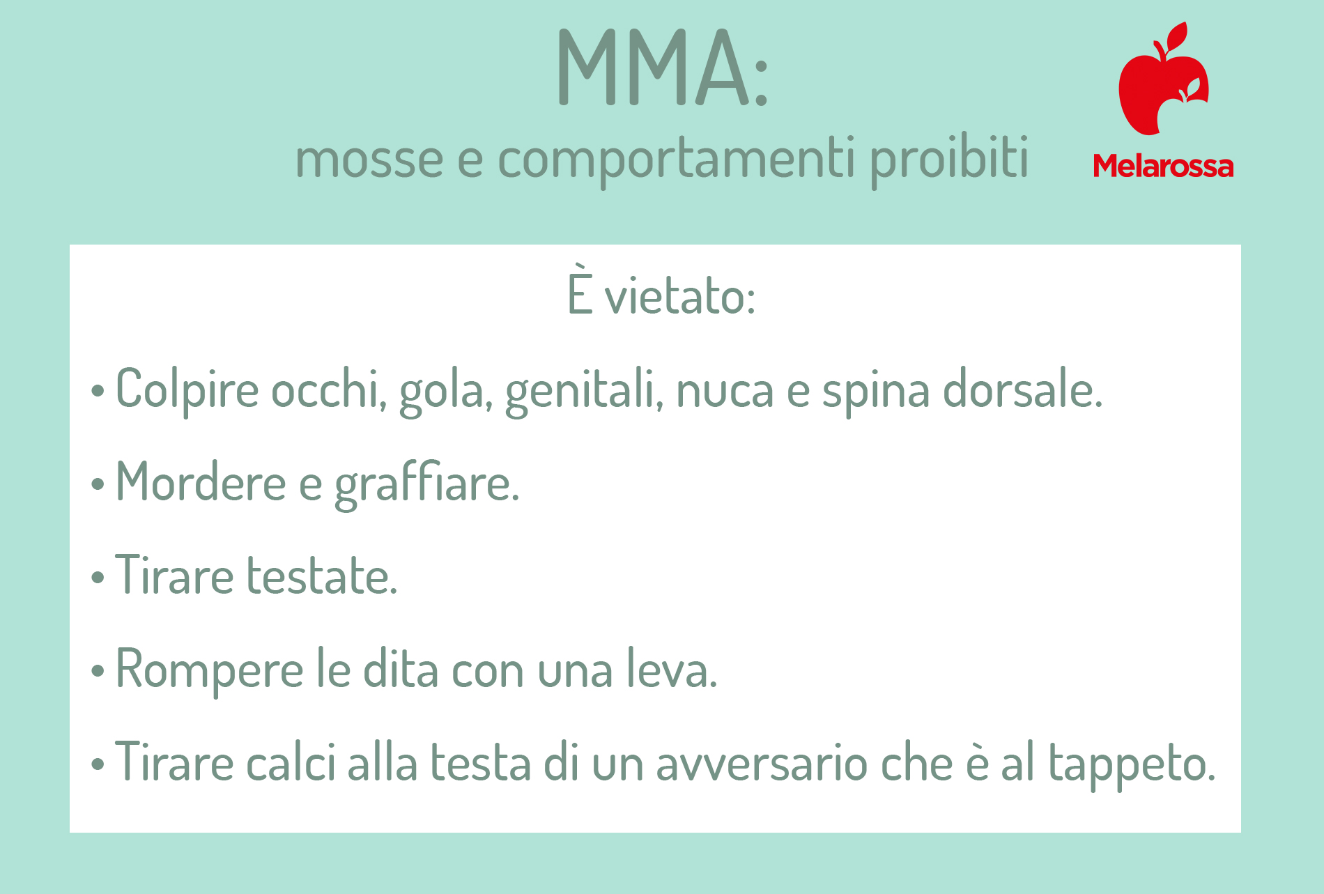 MMA (arti marziali miste): che cos'è, tecnica, guanti e come vestirsi, benefici e controindicazioni 6 MMA: mosse e comportamenti vietati