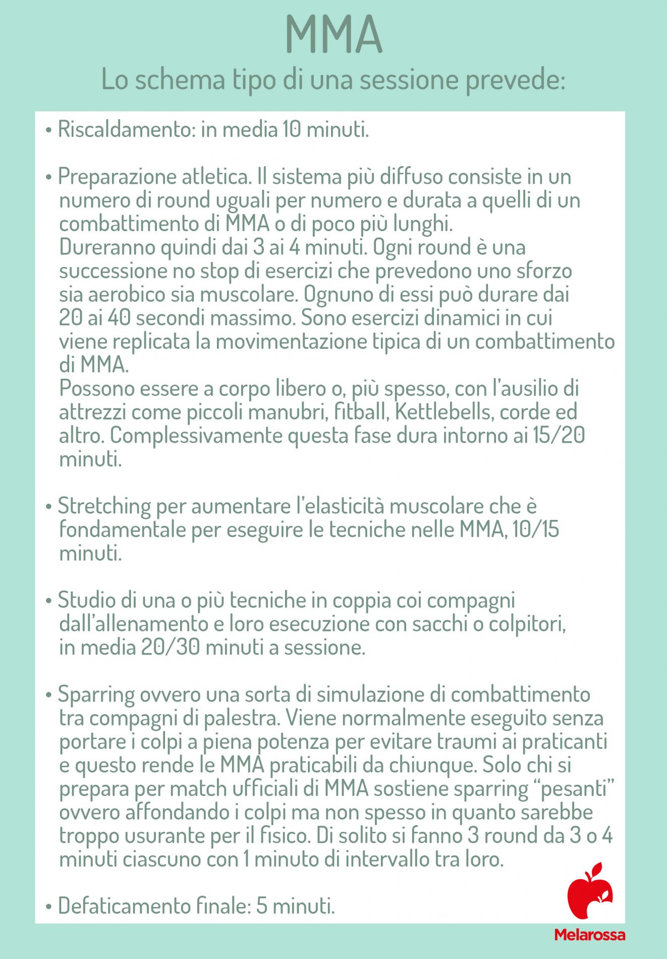 MMA (arti marziali miste): che cos'è, tecnica, guanti e come vestirsi, benefici e controindicazioni 2 MMA: schema sessione di allenamento