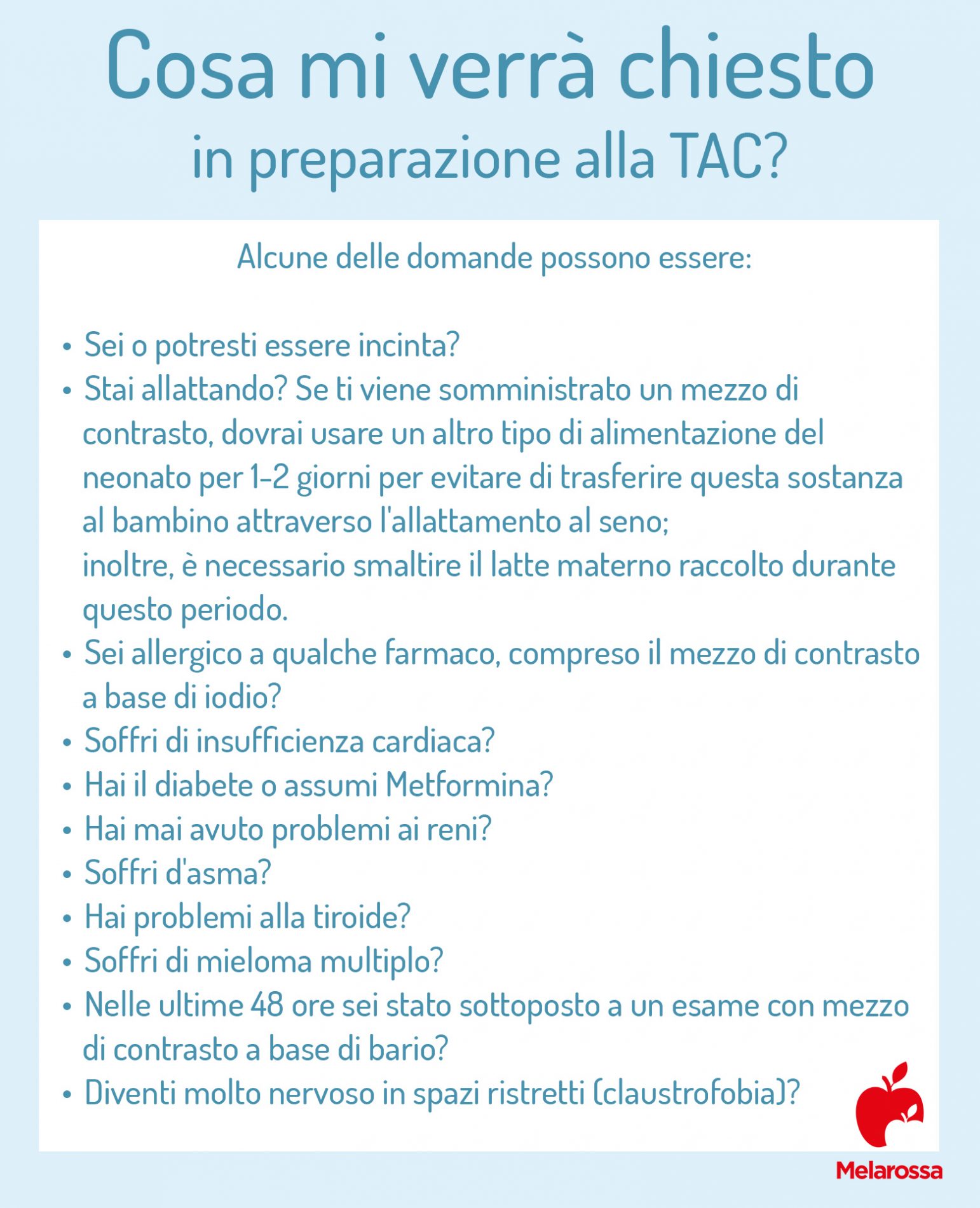 TAC: cos'è, come funziona, come si svolge l'esame, benefici e rischi 4 come prepararsi a una TAC