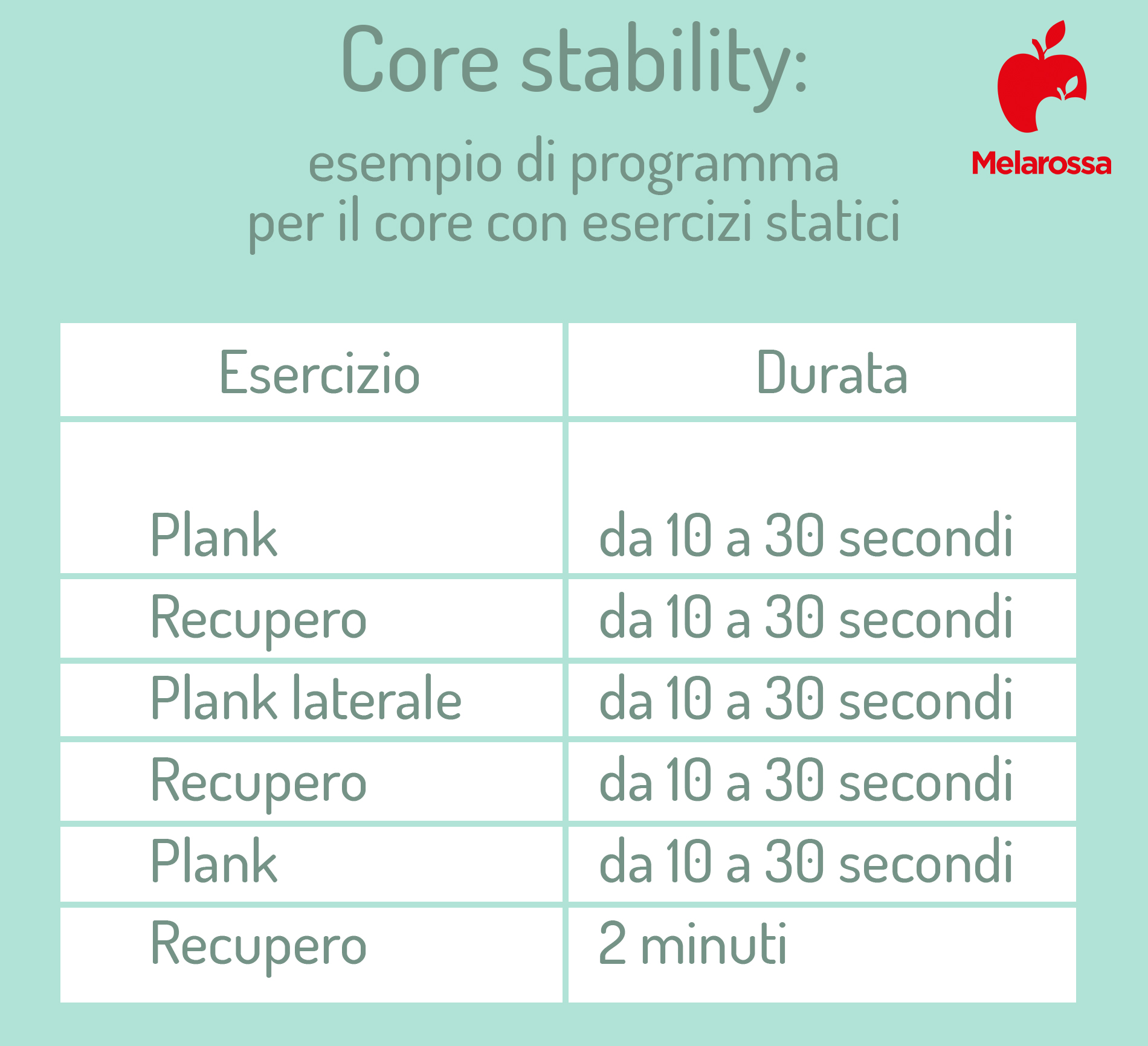 Core stability: cos’è, benefici, come allenarsi e i migliori esercizi per avere una pancia piatta 6 core stability: esempio di programma per principianti per tonificare il core