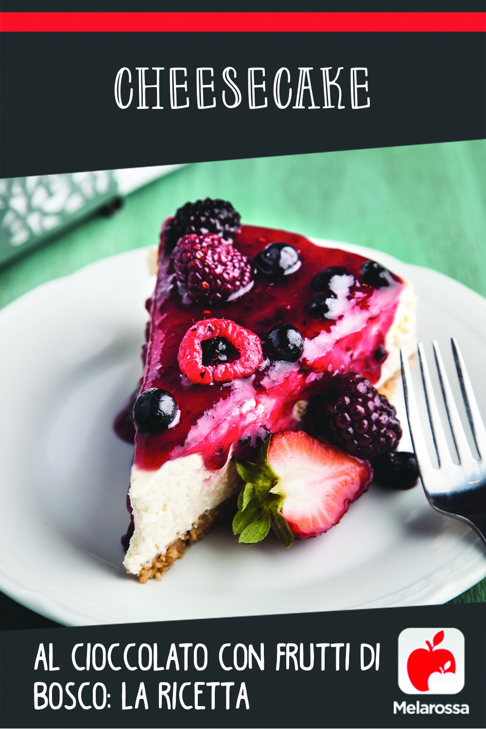Cheesecake light al cioccolato con frutti di bosco 3 cheesecake light al cioccolato