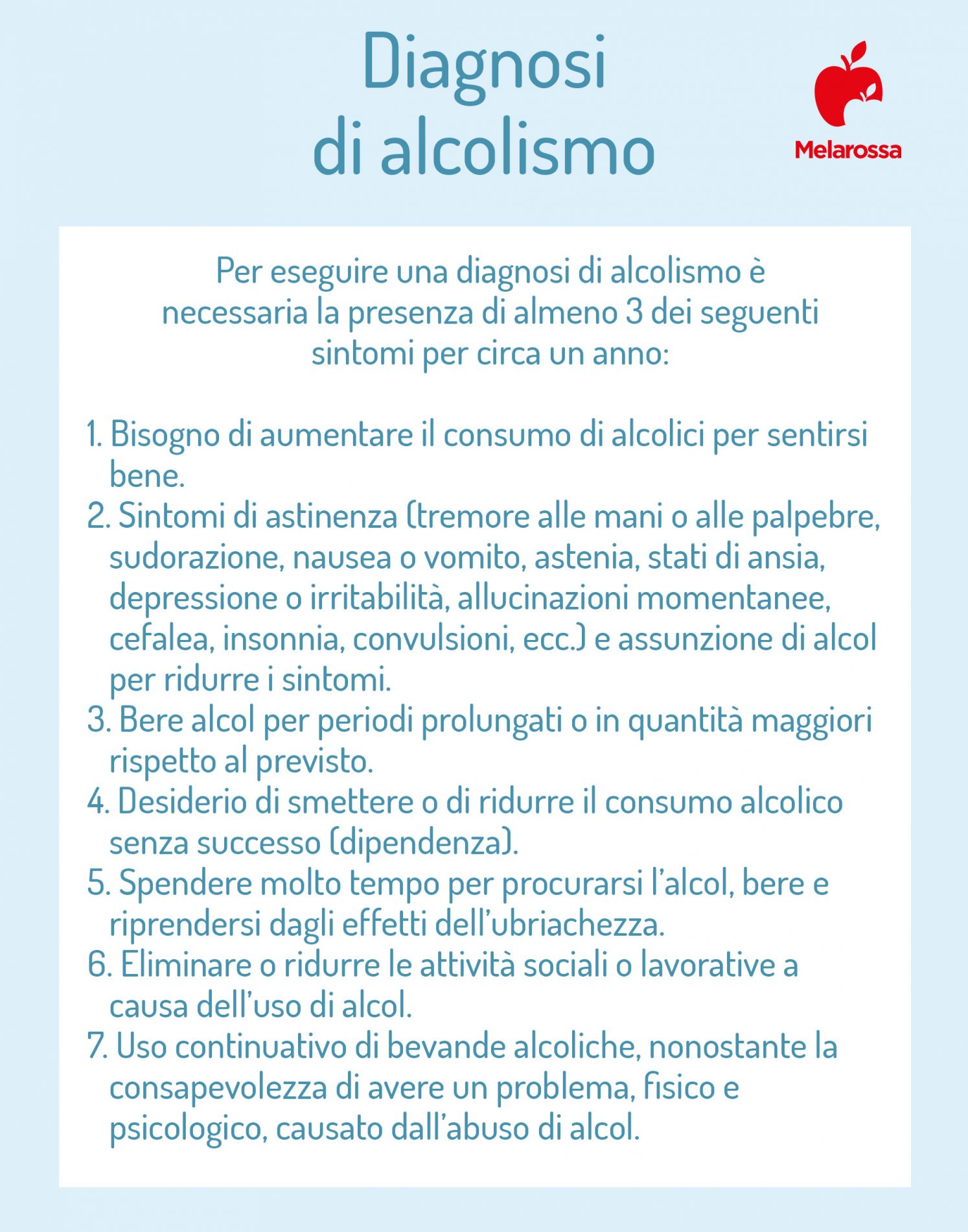 Alcolismo: che cos’è, cause, sintomi, dipendenza, danni alla salute e trattamenti 6 alcolismo: diagnosi