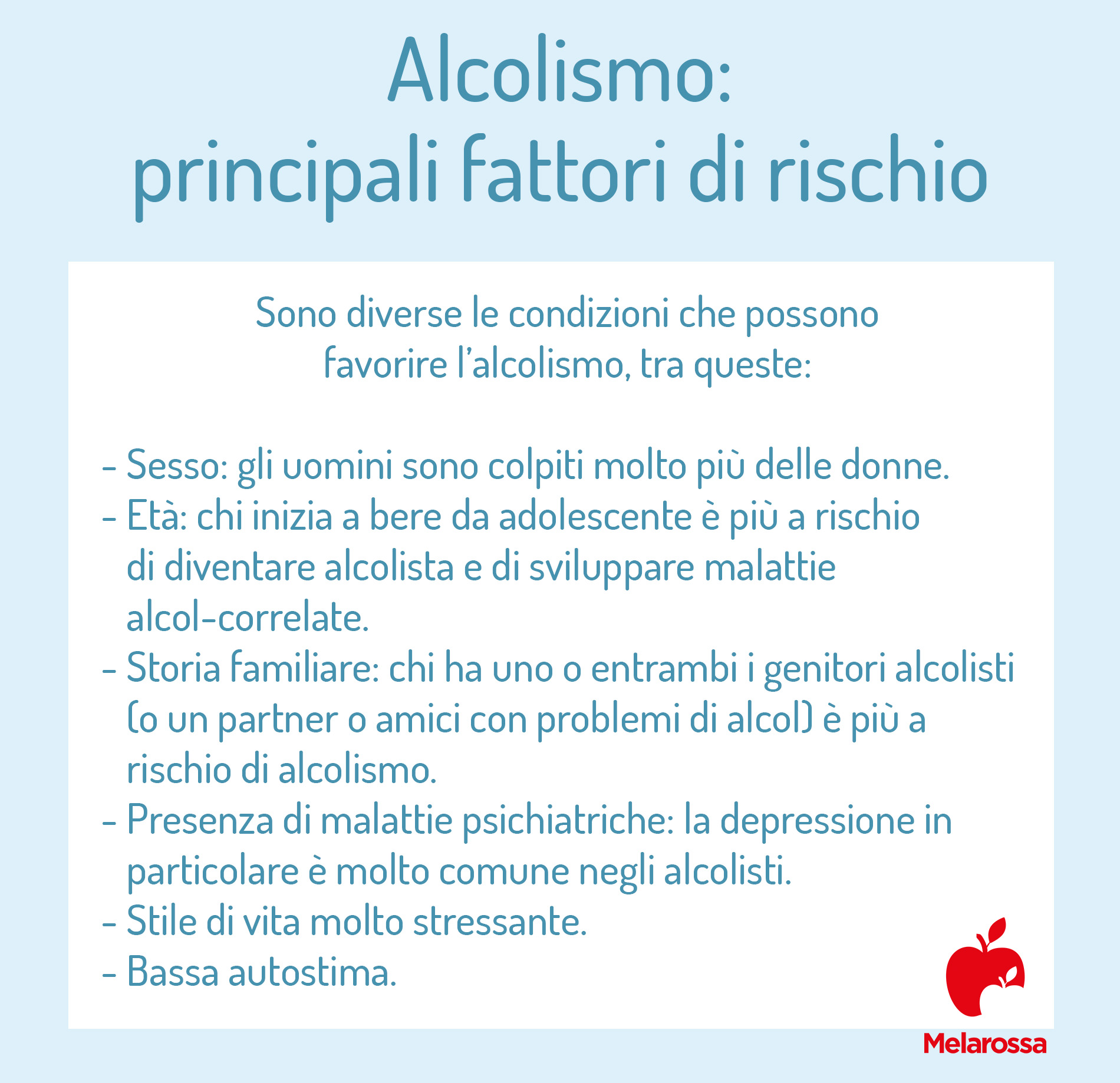 Alcolismo: che cos’è, cause, sintomi, dipendenza, danni alla salute e trattamenti 4 alcolismo: fattori di rischio