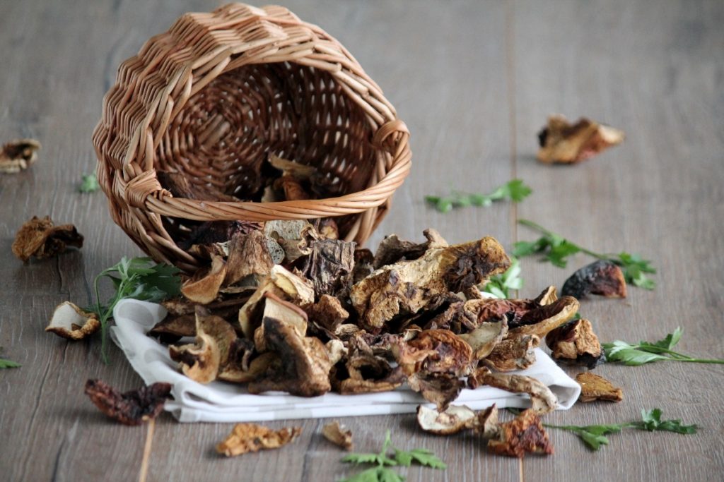 Funghi porcini: come riconoscerli e cucinarli al meglio 2 una cesta colma di funghi porcini essiccati