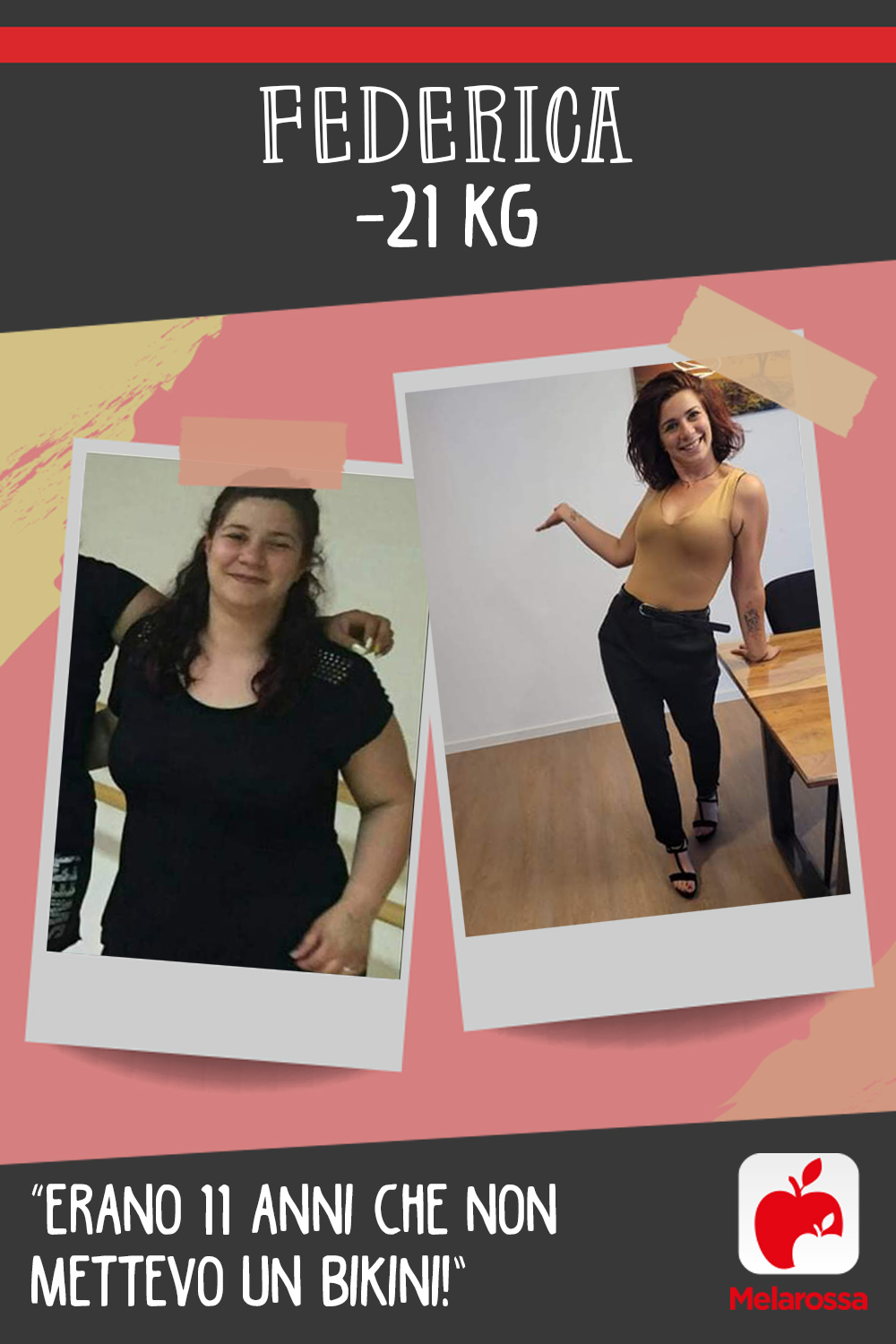 Federica -21 kg con Melarossa: “Erano 11 anni che non mettevo un bikini!” 3 Testimonial Melarossa Federica 21 kg