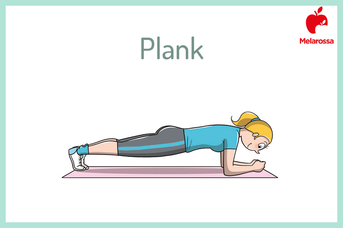 Allenamento per chi è in sovrappeso: esercizi e programmi per dimagrire 7 Illustrazione di una donna che esegue un perfetto plank uno dei migliori esercizi per dimagrire