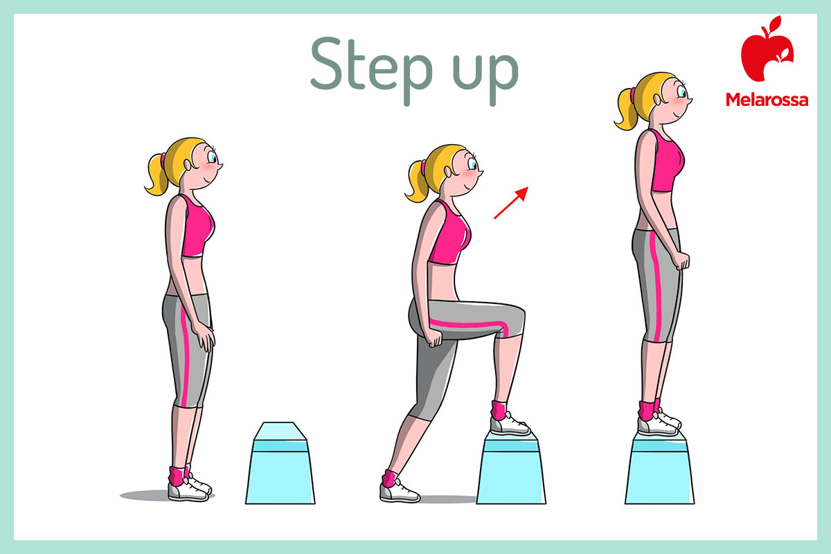 Allenamento per chi è in sovrappeso: esercizi e programmi per dimagrire 4 Illustrazione di una donna che esegue un esercizio cardio per dimagrire e combattere il sovrappeso