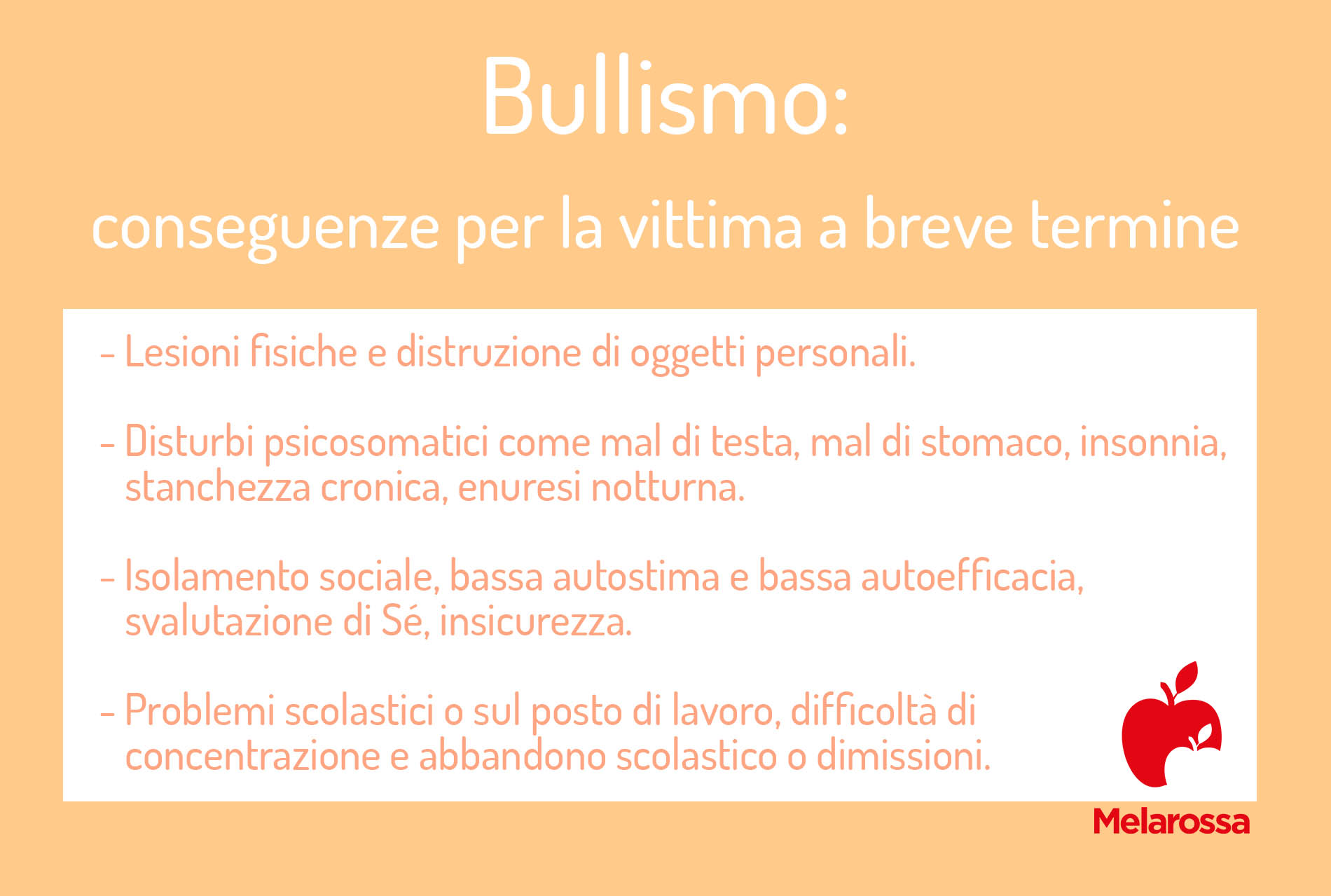 Bullismo: che cos’è, principali forme, caratteristiche del bullo e della vittima, cause e conseguenze, cure e prevenzione 10 bullismo: conseguenze per la vittima a breve termine