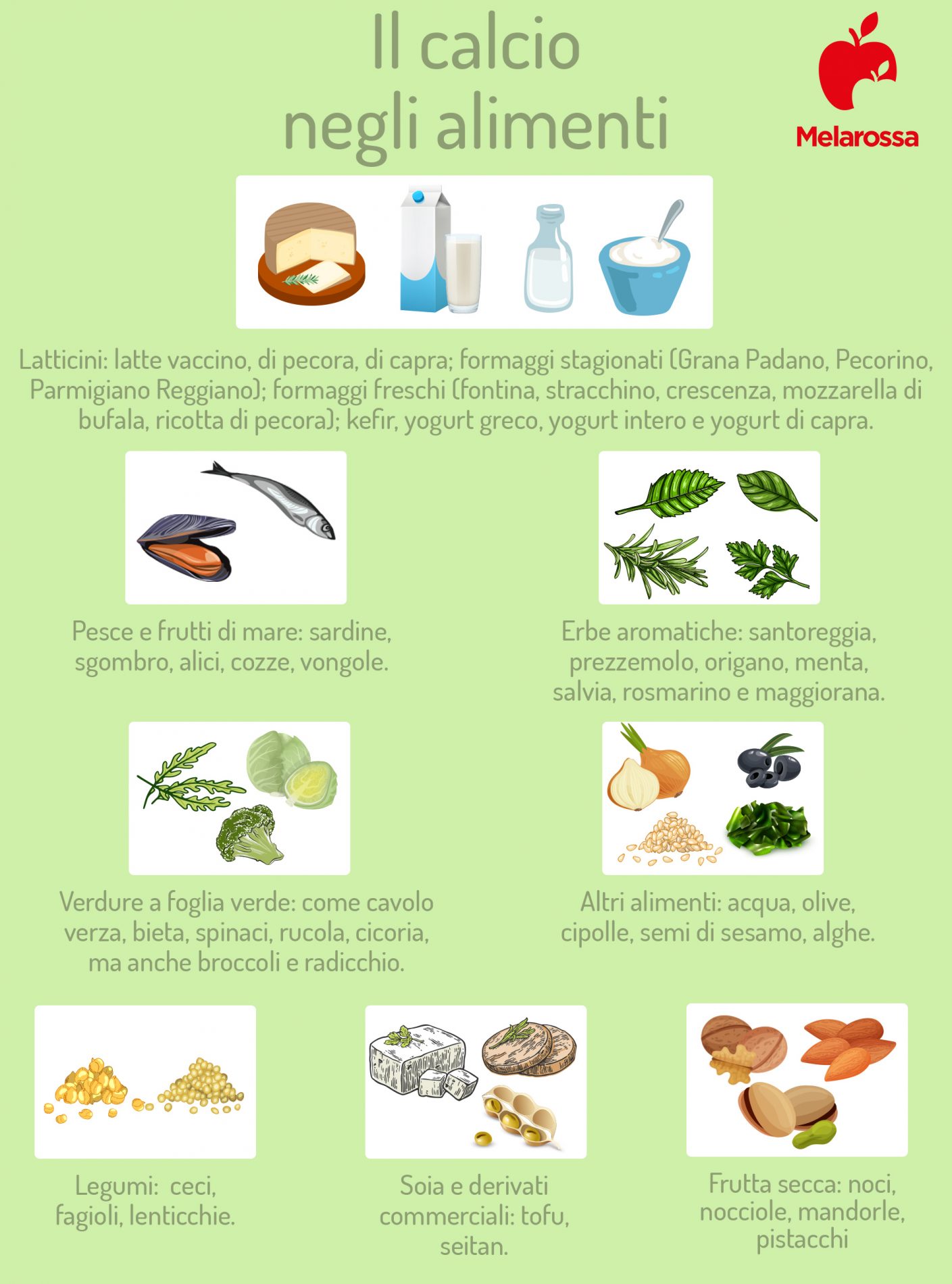 Calcio (minerale): che cos'è, fabbisogno nutrizionale, alimenti ricchi, carenze ed eccessi, integratori 5 alimenti ricchi di calcio