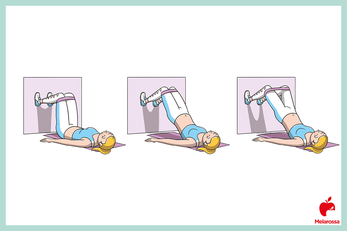 Allenamento delle modelle di Victoria’s Secret: routine e esercizi per avere un corpo scolpito 13 Illustrazione di una donna che fa allenamento modelle e esegue un ponte con elastico fitness