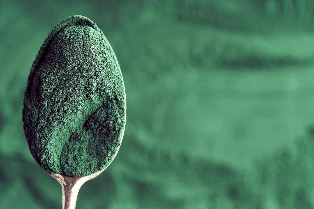 Spirulina: a cosa serve, proprietà, benefici e controindicazioni 1 un cucchiaio colmo di spirulina in polvere