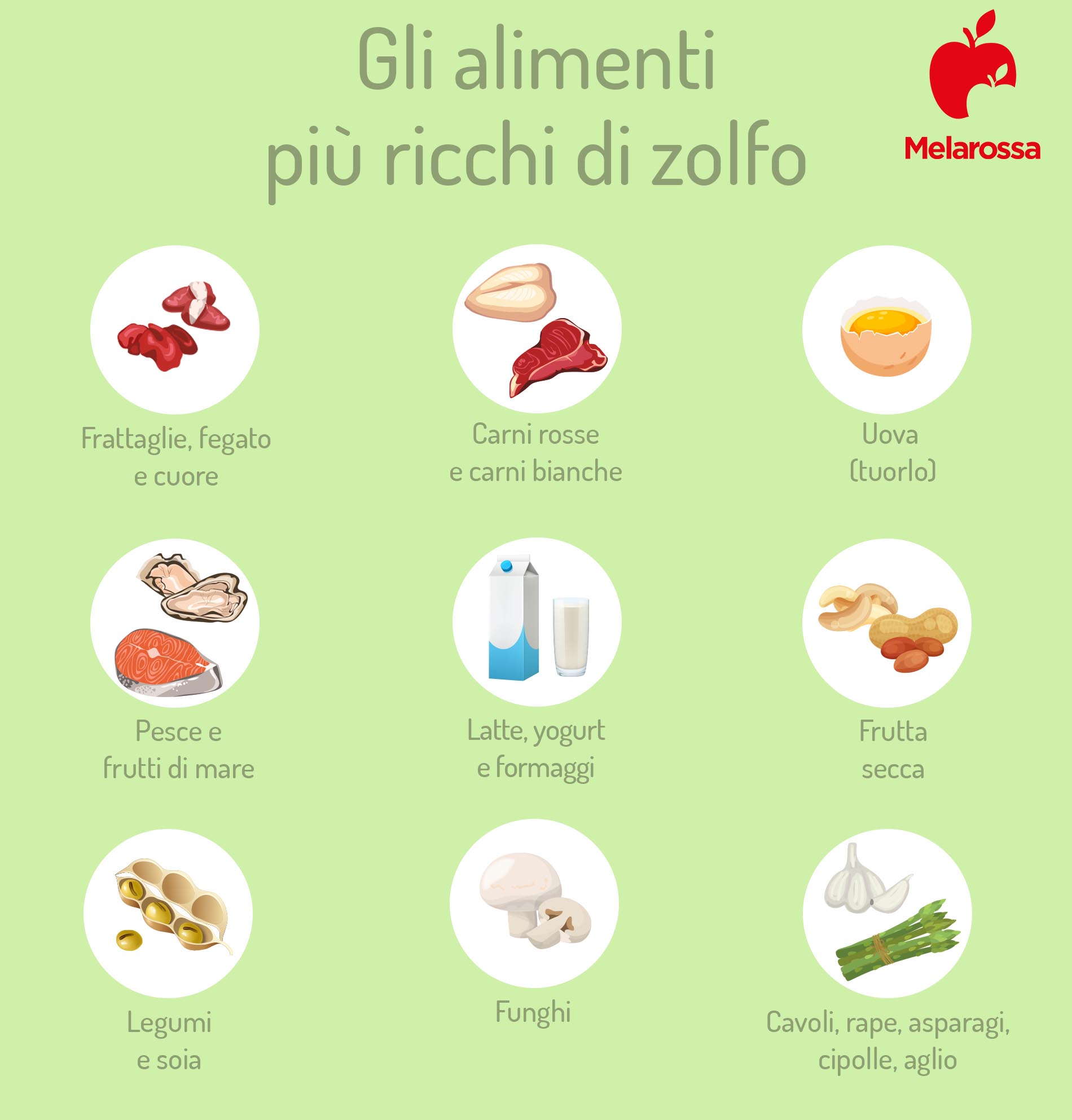 Zolfo: che cos'è, proprietà e benefici, fabbisogno e quali alimenti lo contengono 3 alimenti ricchi di zolfo