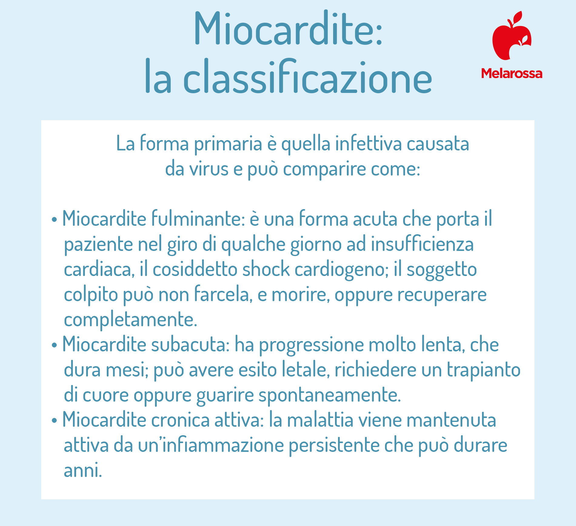 Miocardite: cos’è, sintomi, cause, diagnosi e cura 1 miocardite: classificazione