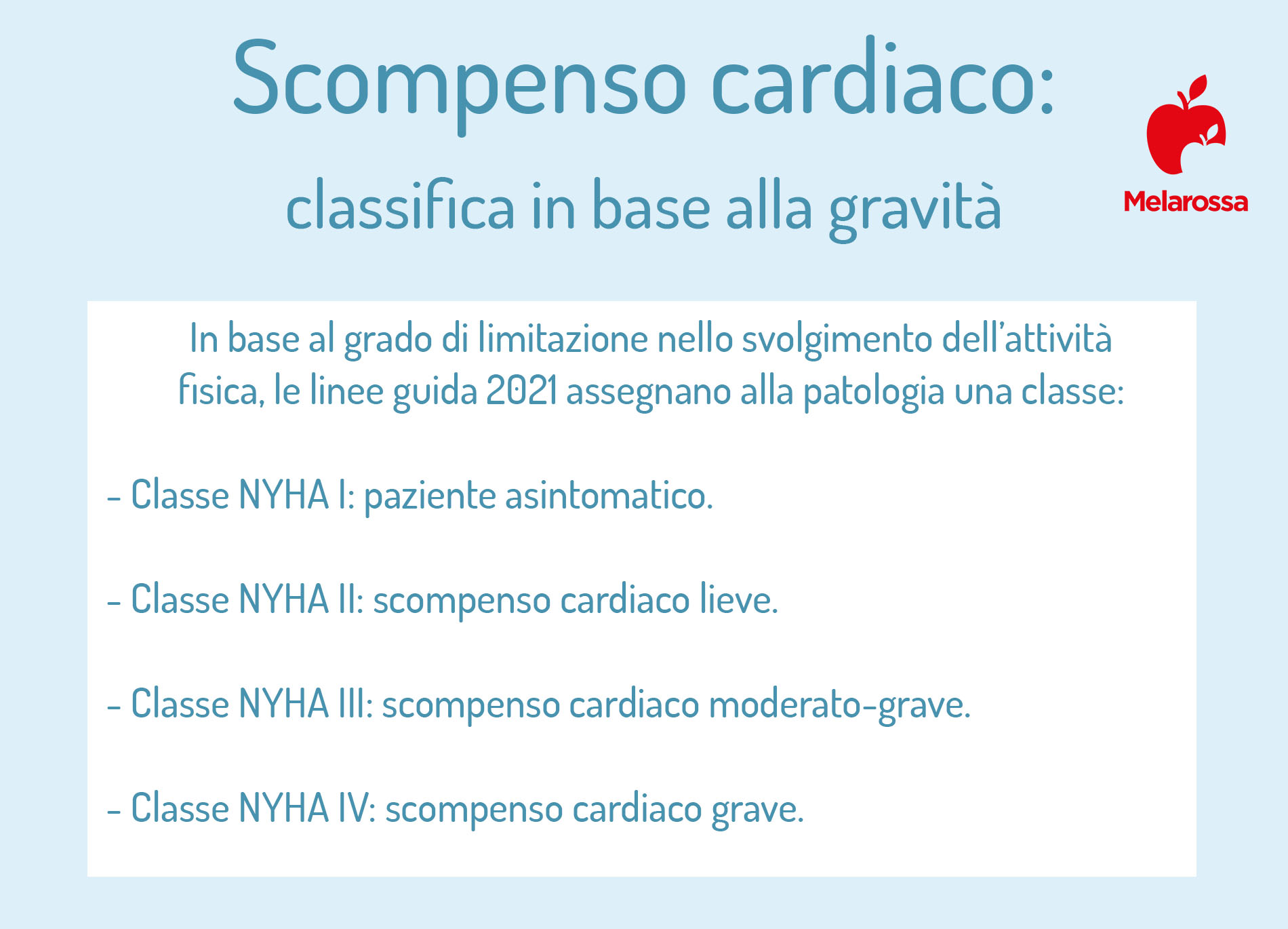 Scompenso cardiaco: cos’è, tipologie, sintomi, cause, diagnosi e terapia 2 scompenso cardiaco: classifica- Tabella