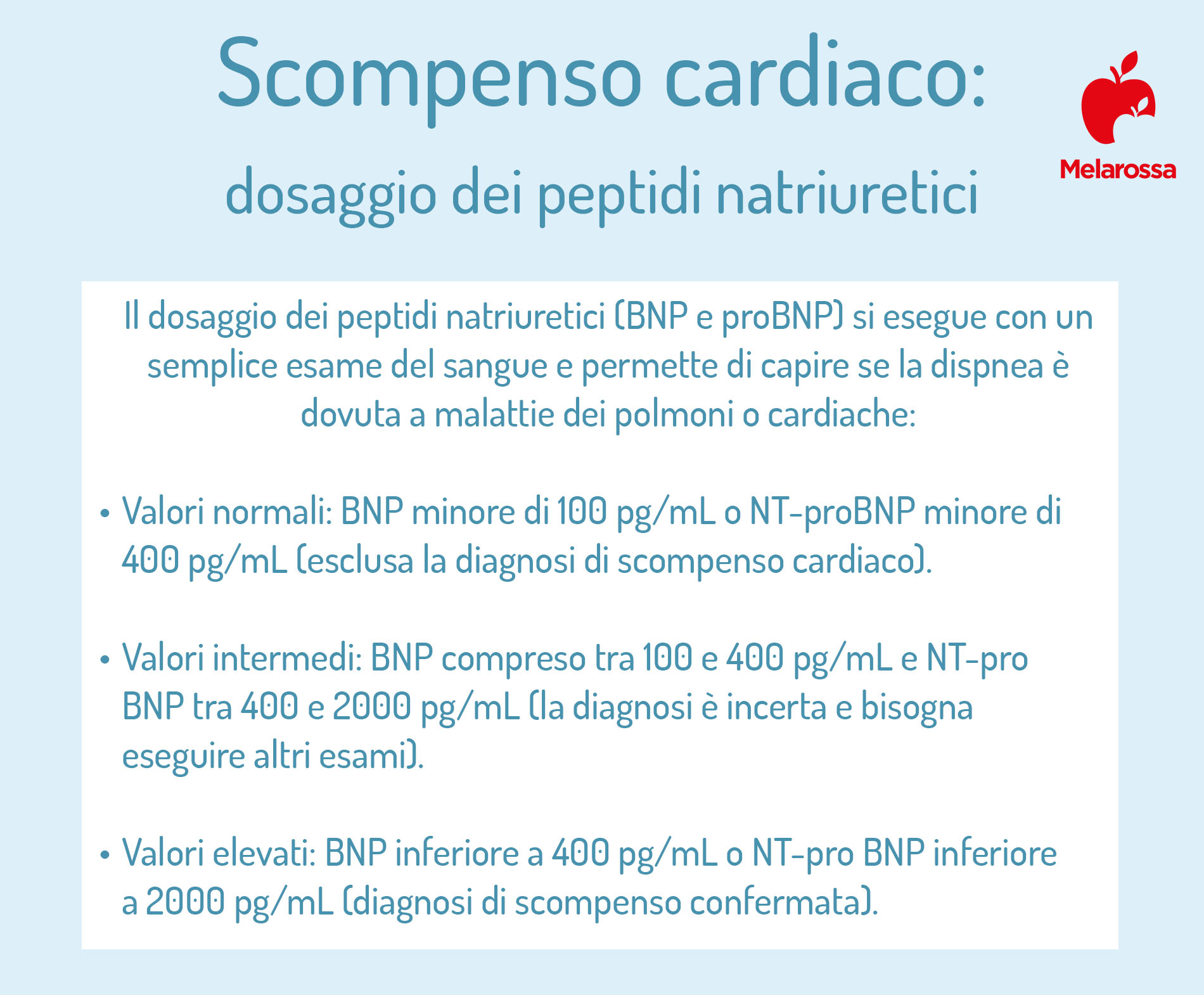 Scompenso cardiaco: cos’è, tipologie, sintomi, cause, diagnosi e terapia 6 scompenso cardiaco: dosaggio dei peptidi