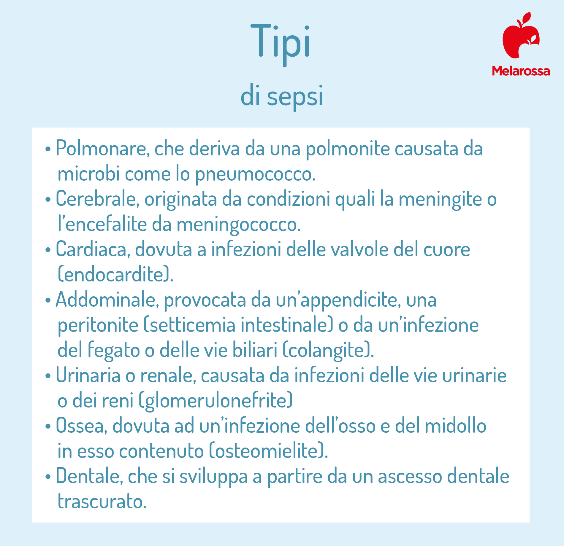 Setticemia: cos'è, sintomi, cause, cure e conseguenze della sepsi 1 Tipi di setticemia