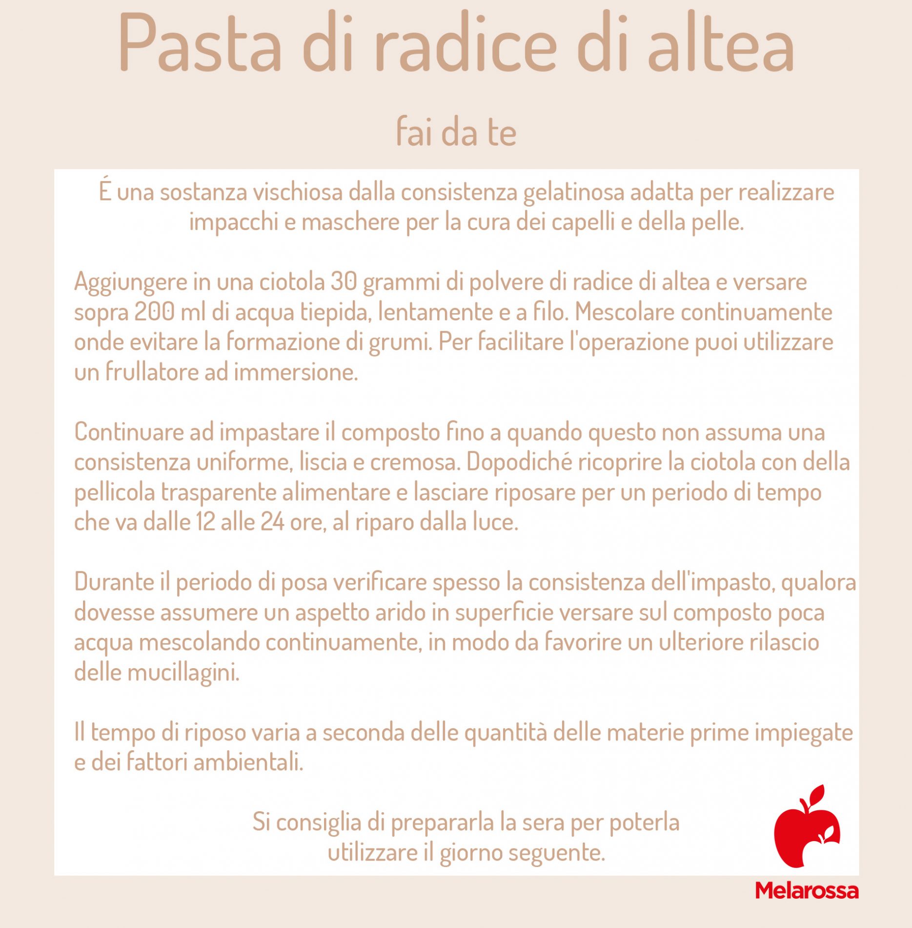 Altea: proprietà, benefici, usi in erboristeria, ricette fai-da-te, controindicazioni 5 altea: pasta di radice fai-da-te